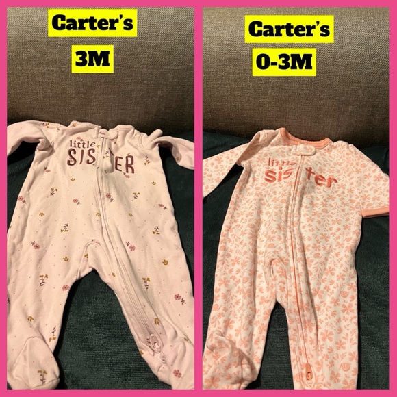 16 + items of Baby girl little sister onesies and outfits. NB, 0-3, 3-6, 6-9 - Picture 9 of 10